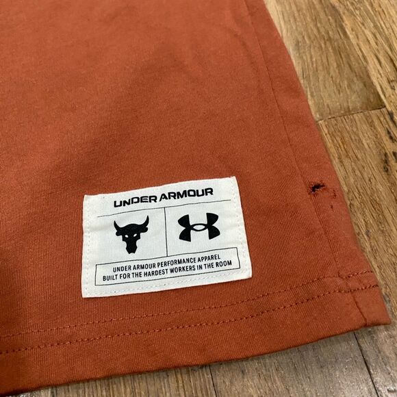 Under Armour Project Rock Iron Paradise T-Shirt in Orange Size Medium - Picture 5 of 7